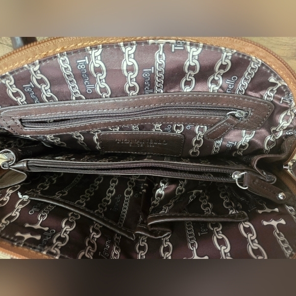 Tignanello Leather Brown Satchel with Crossbody Strap - Picture 11 of 12